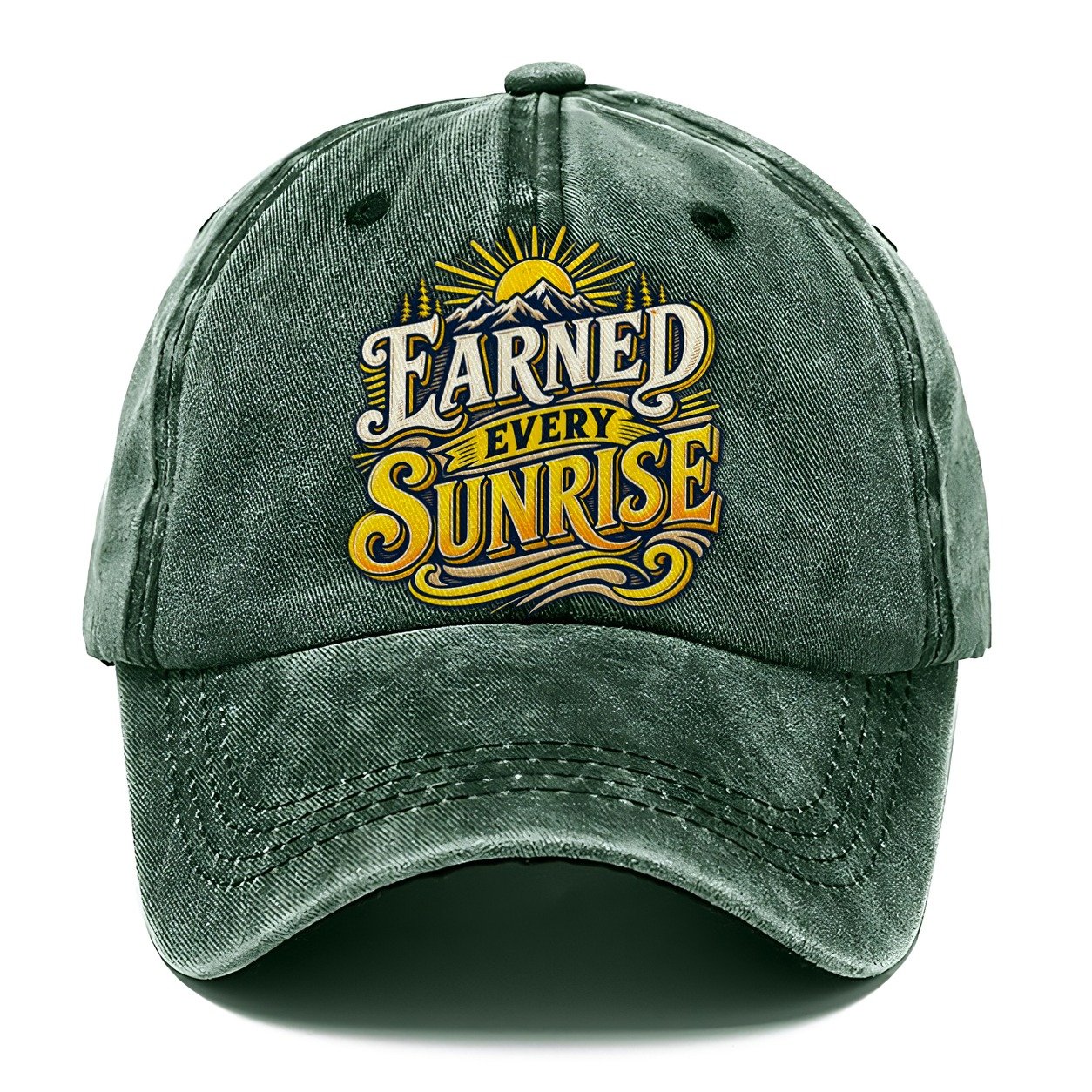 Earned Every Sunrise Retired Living Classic Cap – Forest Mist