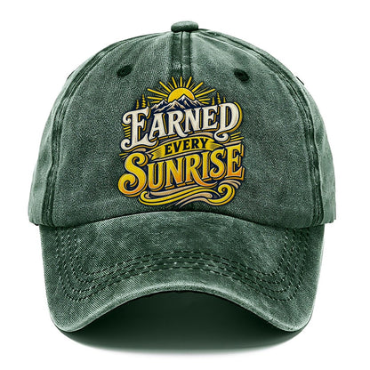 Earned Every Sunrise Retired Living Classic Cap – Forest Mist