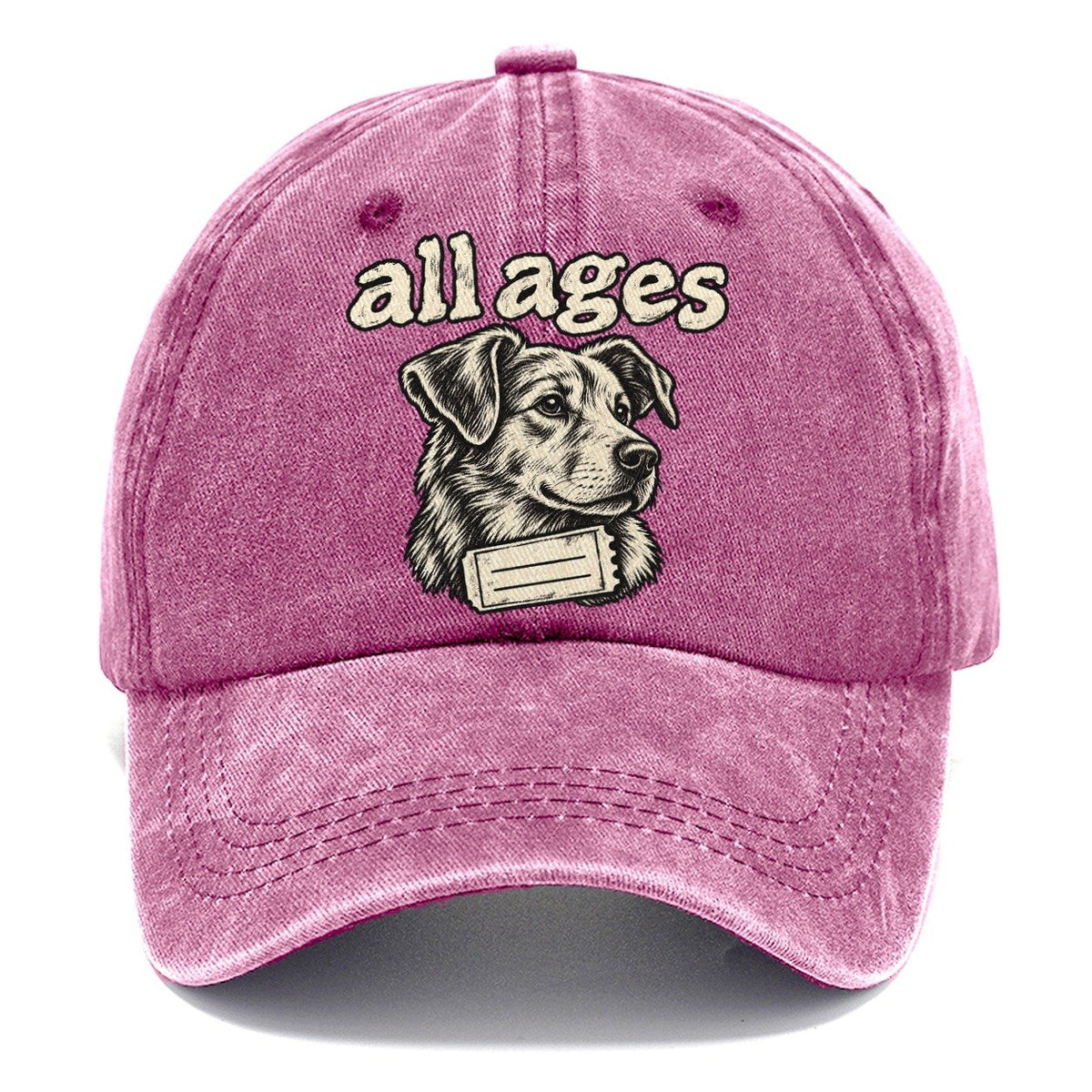 A Dog Head In Three Quarter View Above A Torn Ticket Stub Bark For Me Classic Cap – Dusty Rose