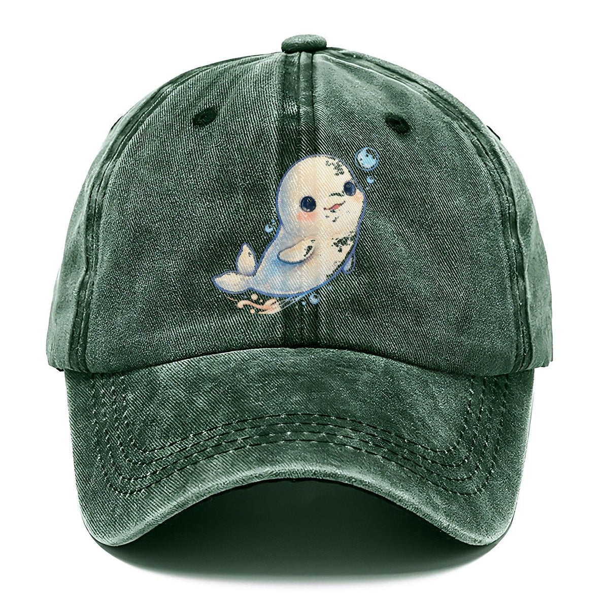 Beluga Whale Bubble Rise Sea Sprite Classic Cap – Forest Mist