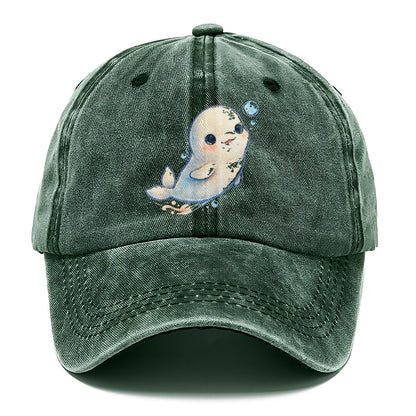 Beluga Whale Bubble Rise Sea Sprite Classic Cap – Forest Mist