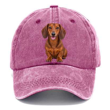 Dachshund Sitting Top Breeds Classic Cap – Dusty Rose