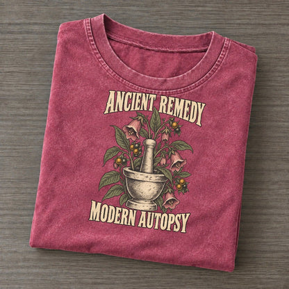Modern Autopsy Botanical Warnings Vintage T-shirt – Raspberry