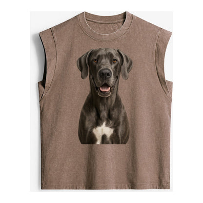 Great Dane Gentle Giant Noble Heart Vintage Washed Tank – Brown