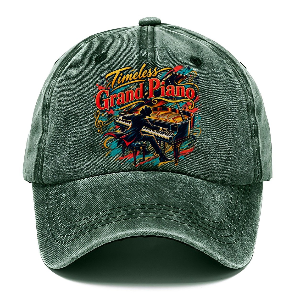 Timeless Grand Piano Music Instruments Classic Cap – Forest Mist