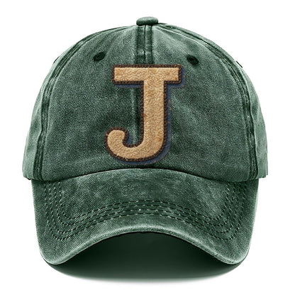 Varsity Chenille J Monogram Classic Cap – Forest Mist