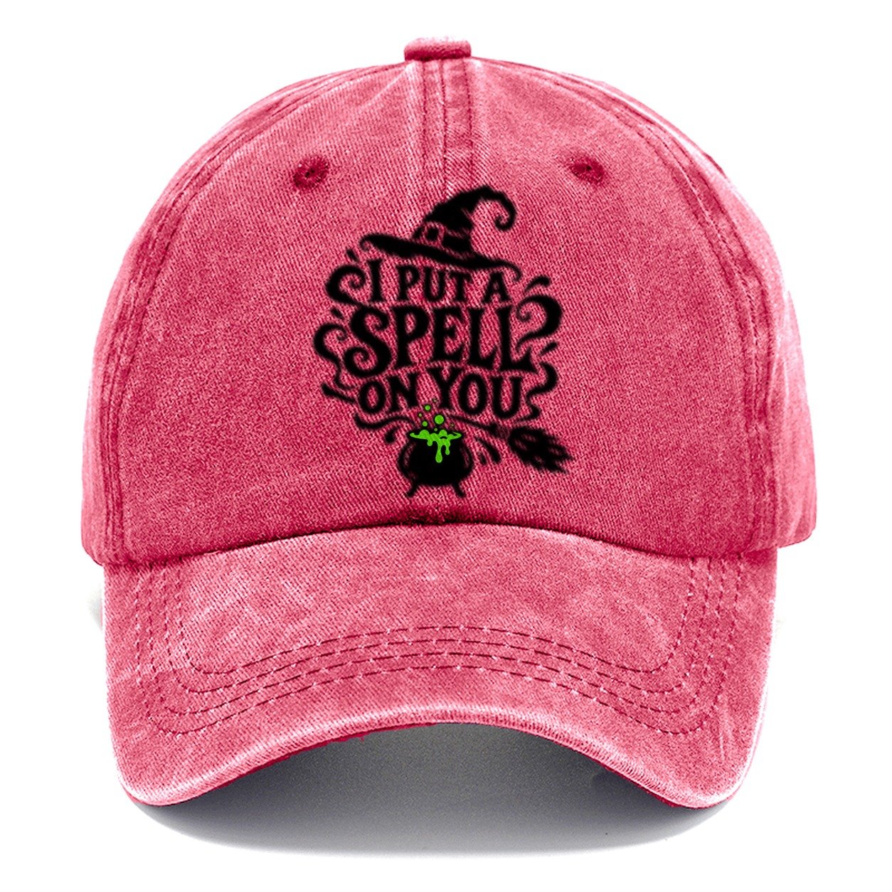 I Put A Spell On You Slogan Witch Magic Classic Cap – Pomegranate Blush