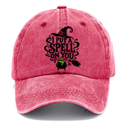 I Put A Spell On You Slogan Witch Magic Classic Cap – Pomegranate Blush