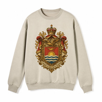 Golden Peace Embroidered Fleece Sweatshirt – Light Khaki