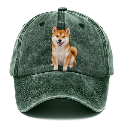 Shiba Inu Sitting Top Breeds Classic Cap – Forest Mist
