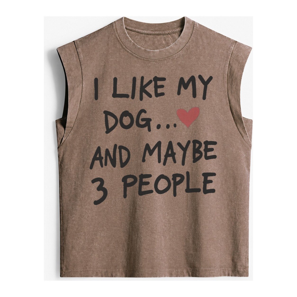 Dog Maybe 3 People Vintage Washed Tank – Brown