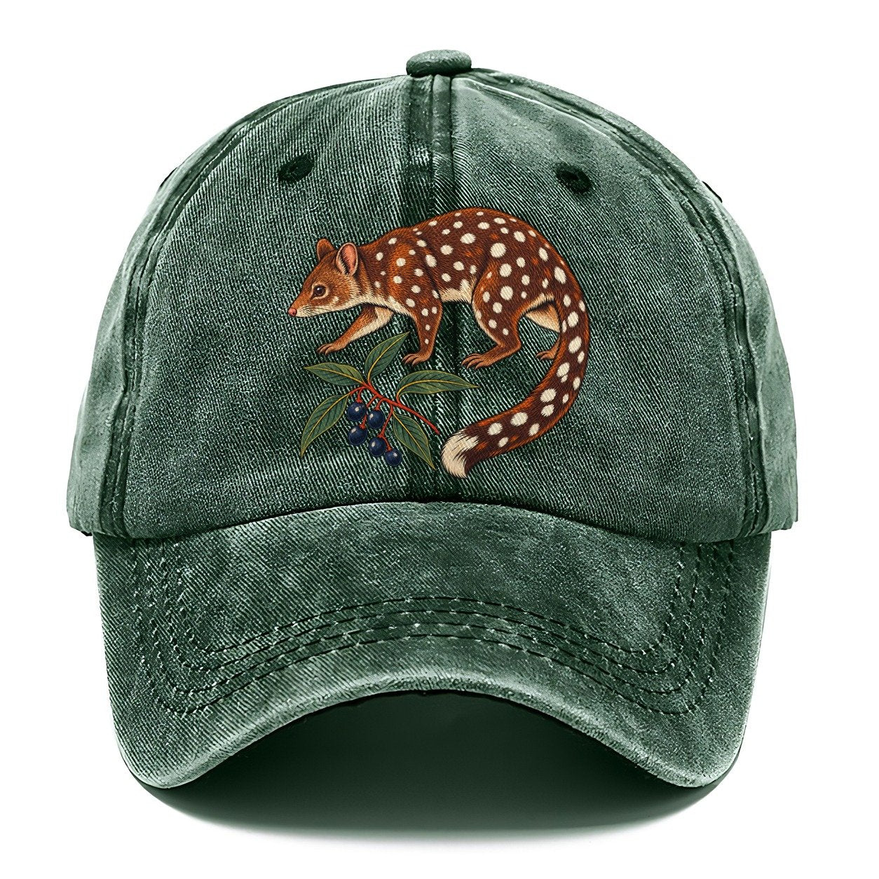 Spotted Tail Quoll And Mountain Pepper Berries Australia Cultural Icons Classic Cap – Forest Mist