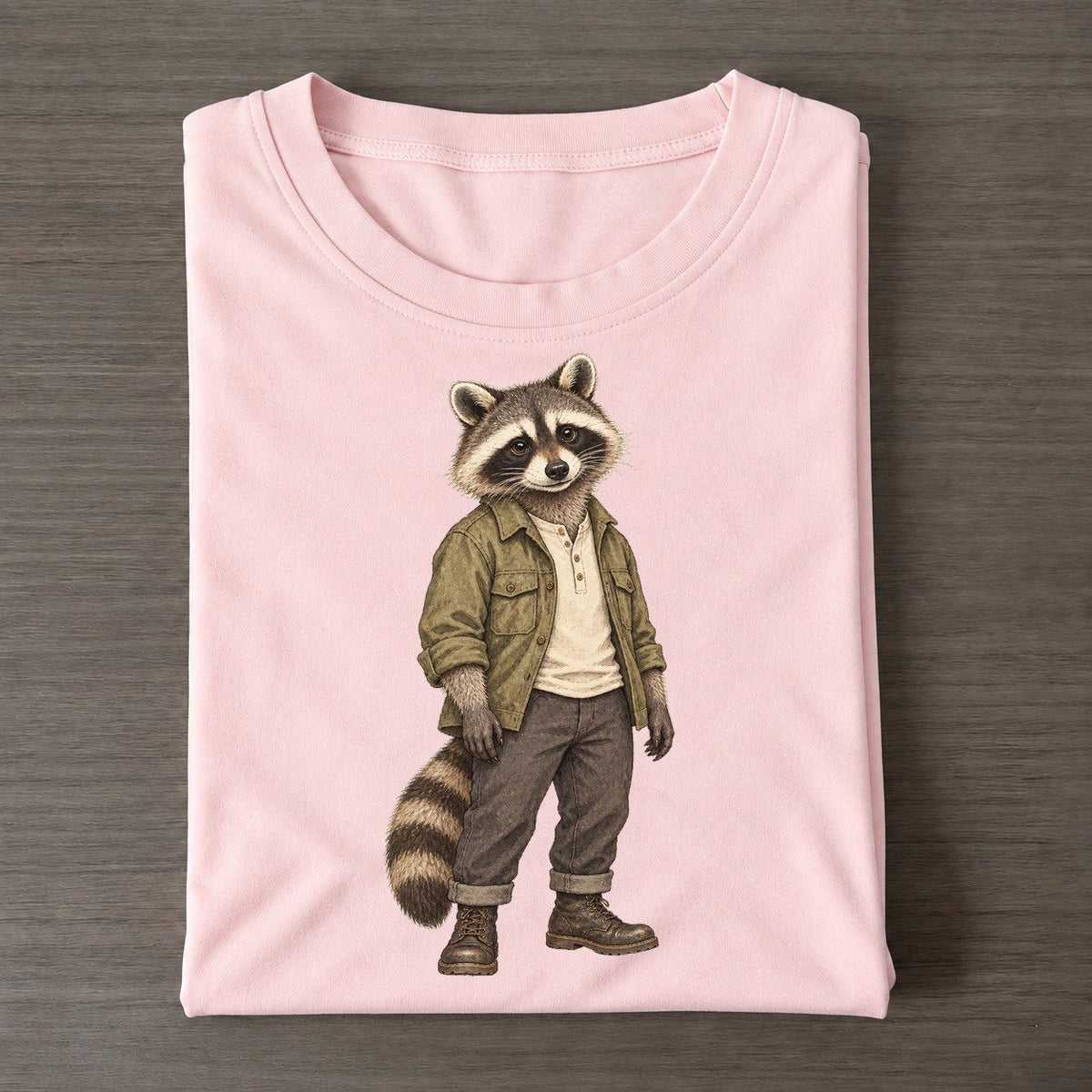 Raccoon Wardrobe Portrait Wild Wardrobe Portraits Classic T-shirt – Pink