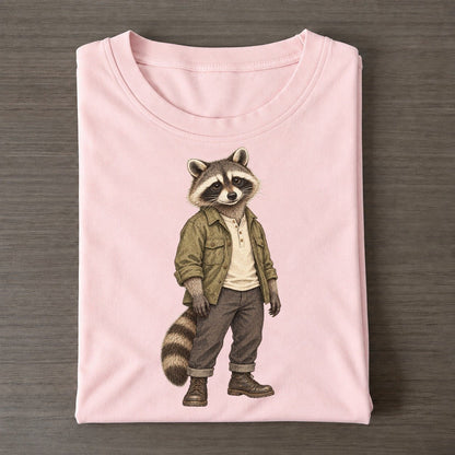 Raccoon Wardrobe Portrait Wild Wardrobe Portraits Classic T-shirt – Pink