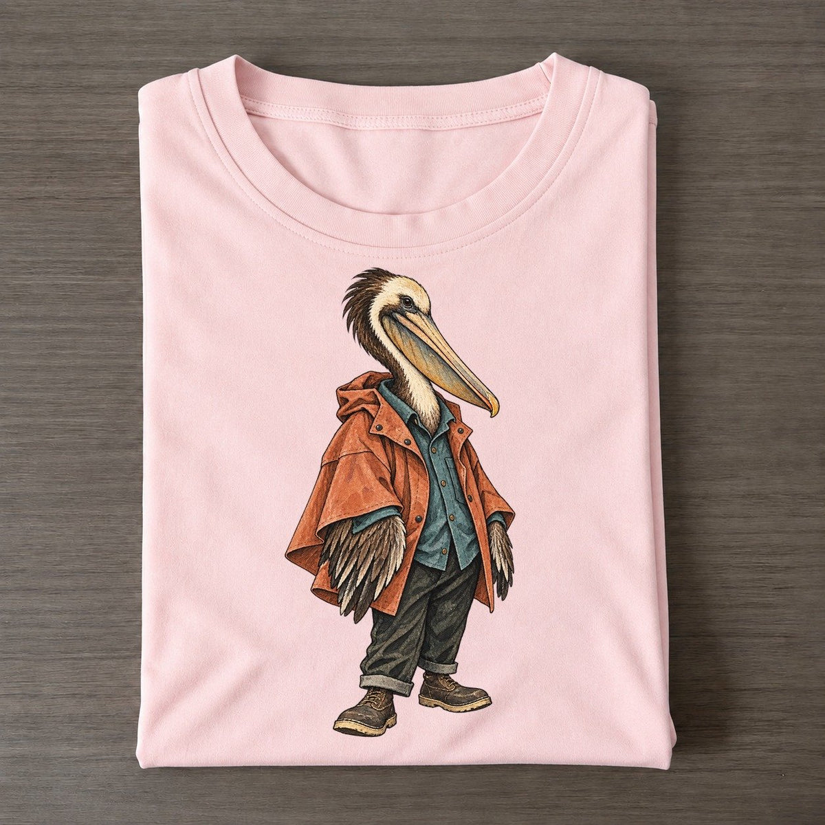 Brown Pelican Wardrobe Portrait Wild Wardrobe Portraits Classic T-shirt – Pink
