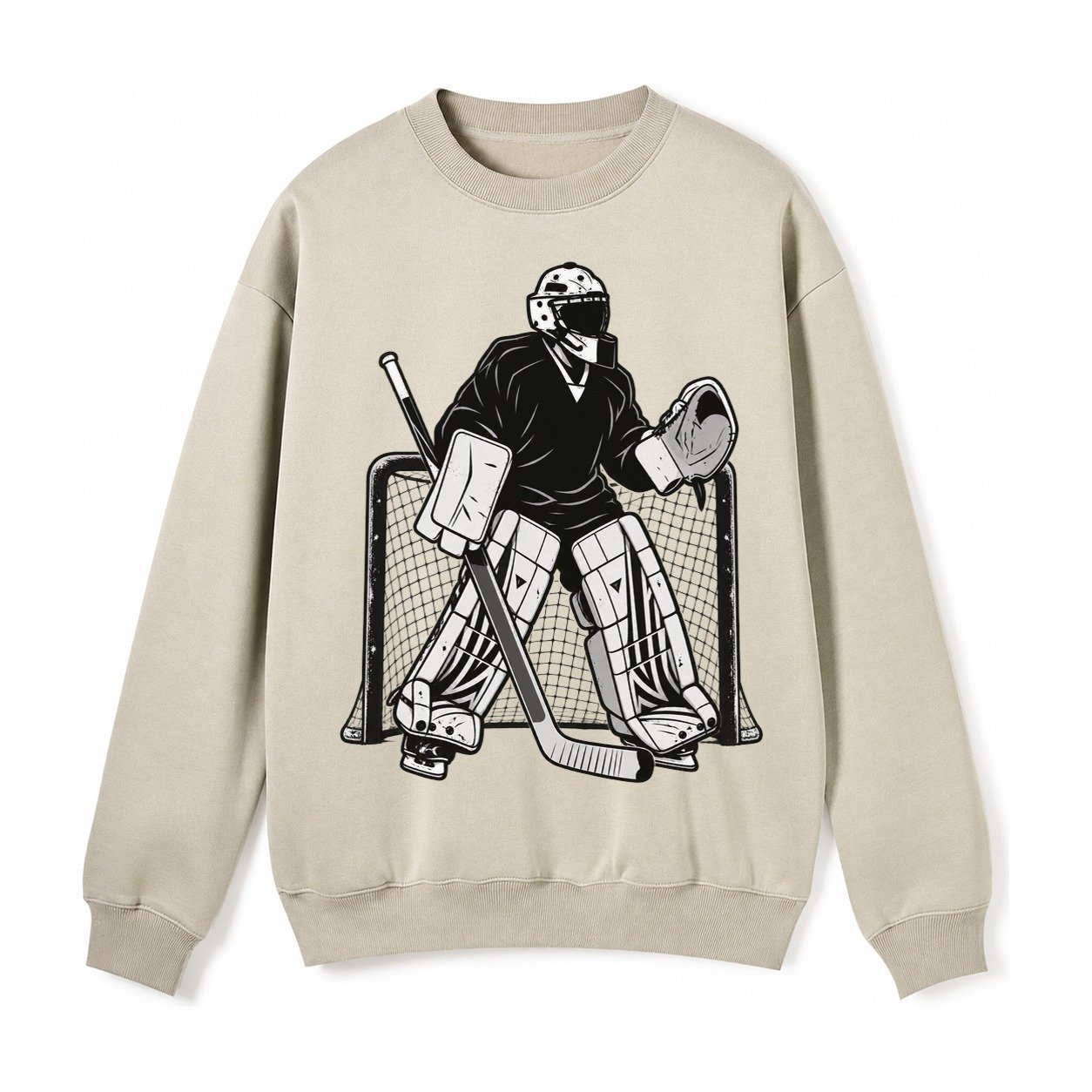 Hockey Goalie Fleece Sweatshirt – Light Khaki