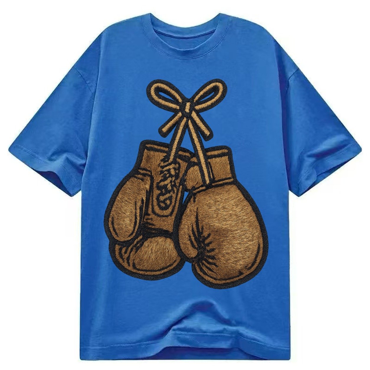 Boxing Gloves Vintage Leather Boxing Gloves With Laces Cross Classic T-shirt – Blue