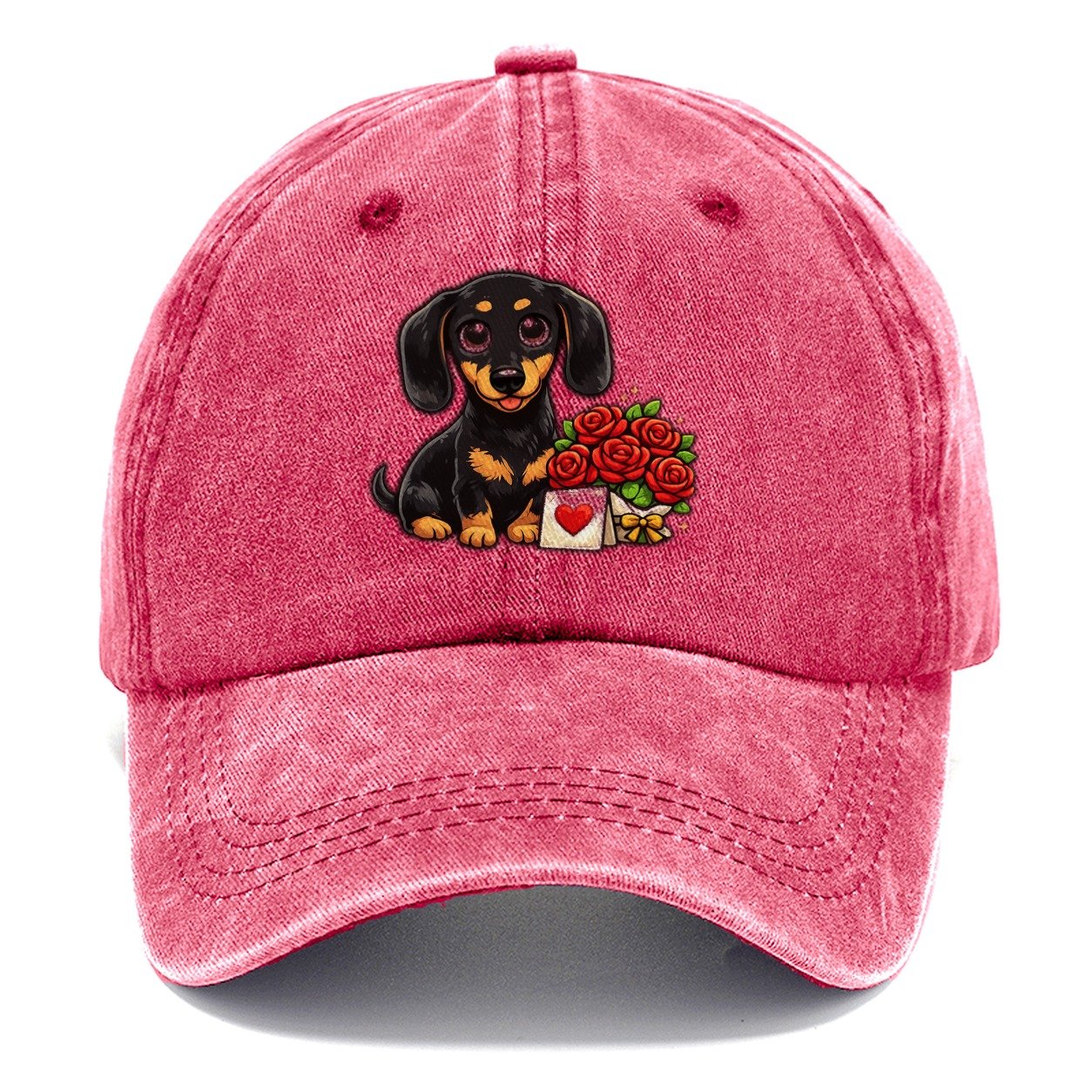 Dachshund Anniversary Roses Classic Cap – Pomegranate Blush