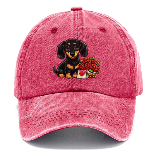 Dachshund Anniversary Roses Classic Cap – Pomegranate Blush