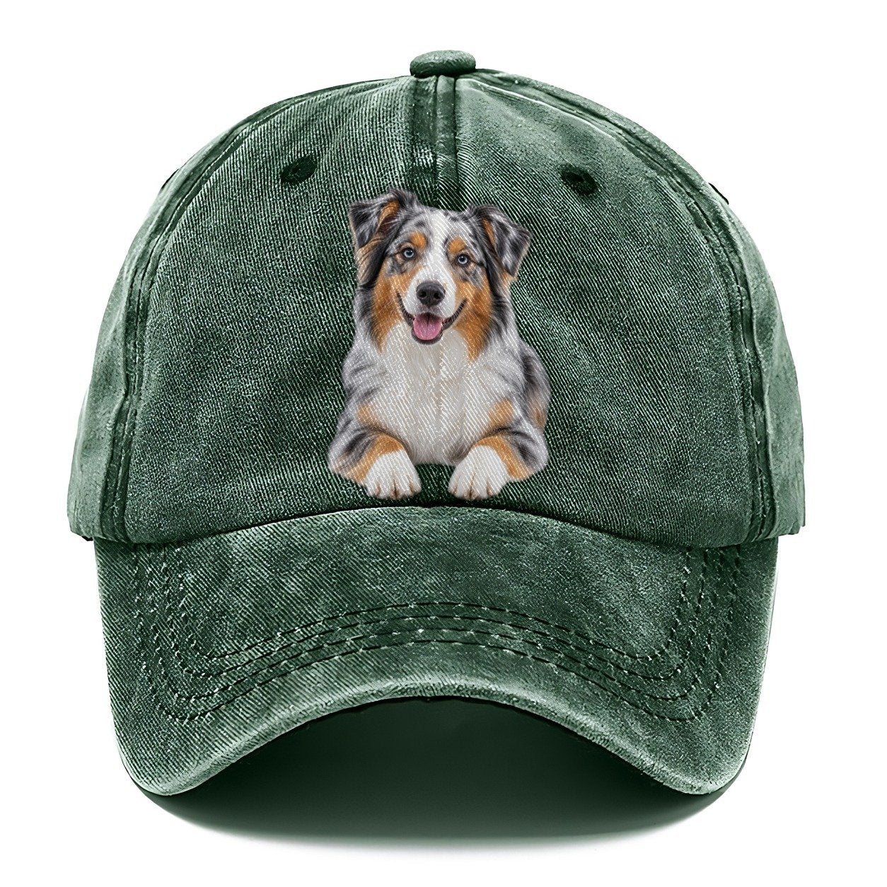 Australian Shepherd Sitting Top Breeds Classic Cap – Forest Mist