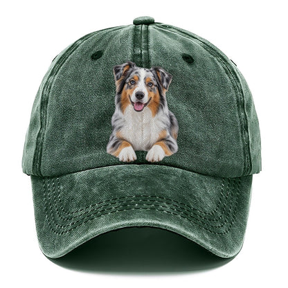 Australian Shepherd Sitting Top Breeds Classic Cap – Forest Mist