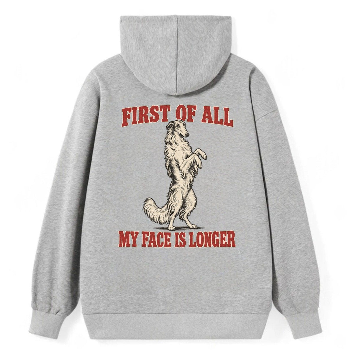 Borzoi Dog Declarations Classic Pullover Hoodie – Grey