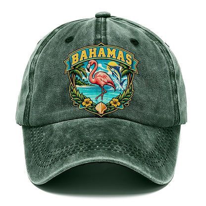 Bahamas Retro Badge Country Logos Classic Cap – Forest Mist