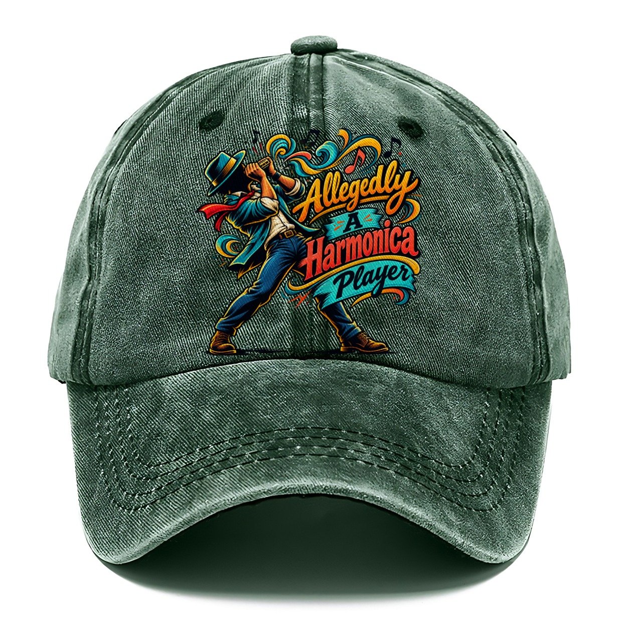 Allegedly A Harmonica Player Music Instruments Classic Cap – Forest Mist