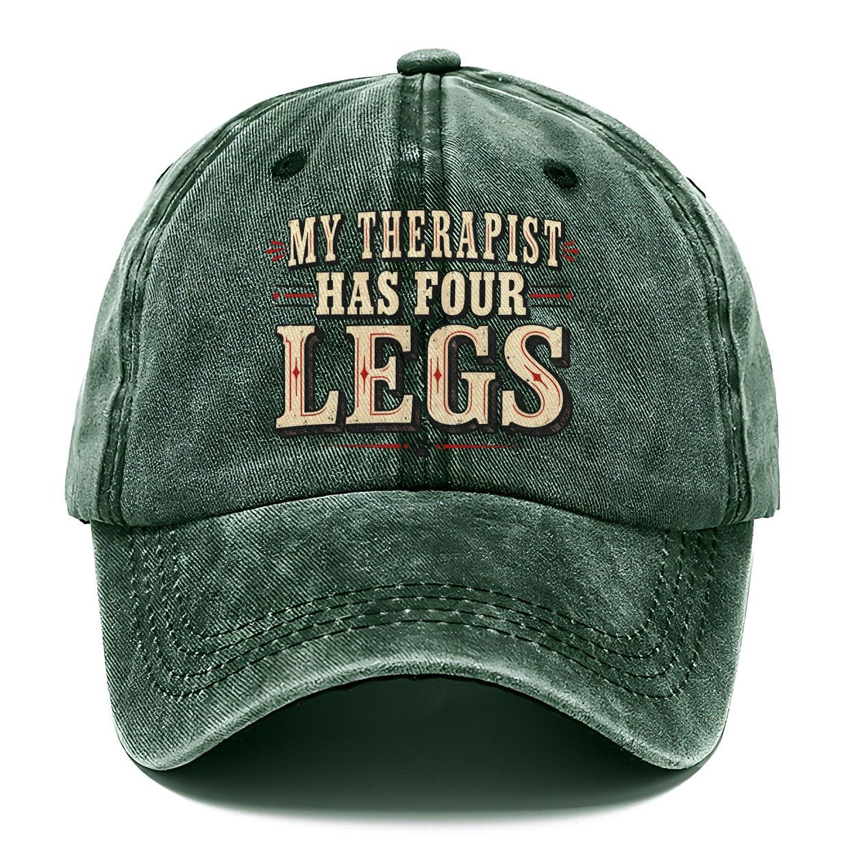 My Therapist Has Four Legs American Wit Classic Cap – Forest Mist