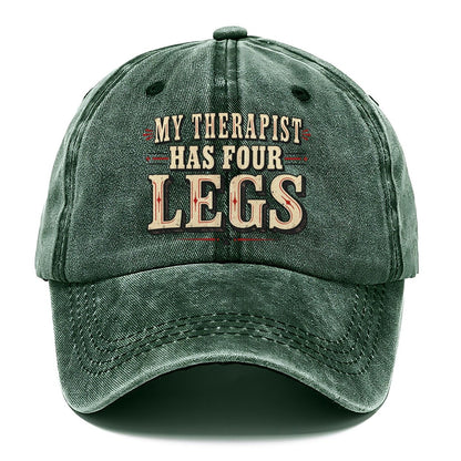 My Therapist Has Four Legs American Wit Classic Cap – Forest Mist