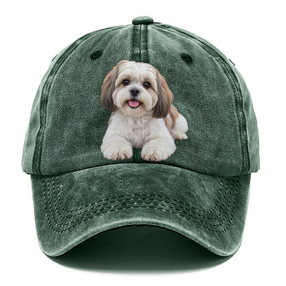 Shih Tzu Lying Down Top Breeds Classic Cap – Forest Mist
