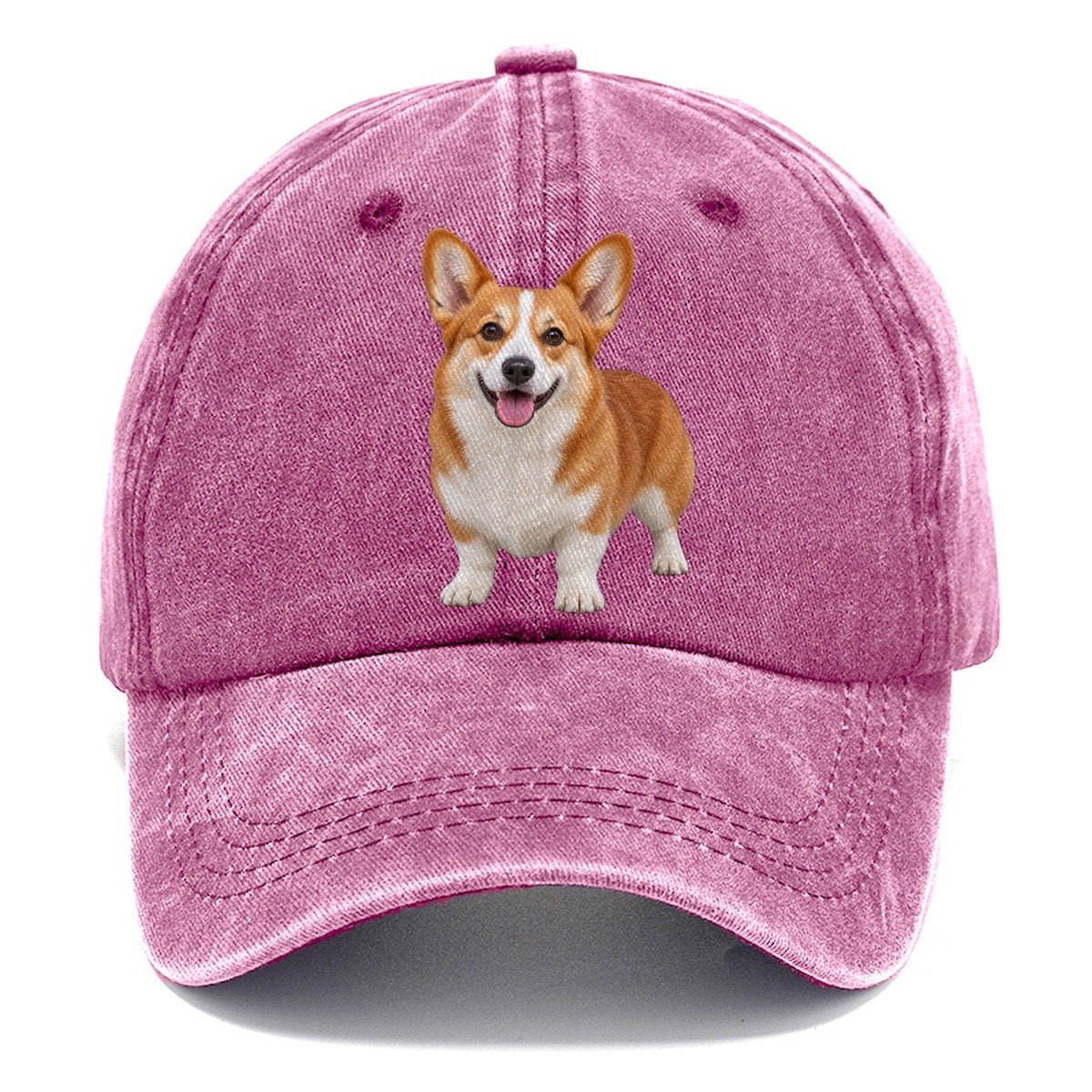 Pembroke Welsh Corgi Standing Front Facing Top Breeds Classic Cap – Dusty Rose