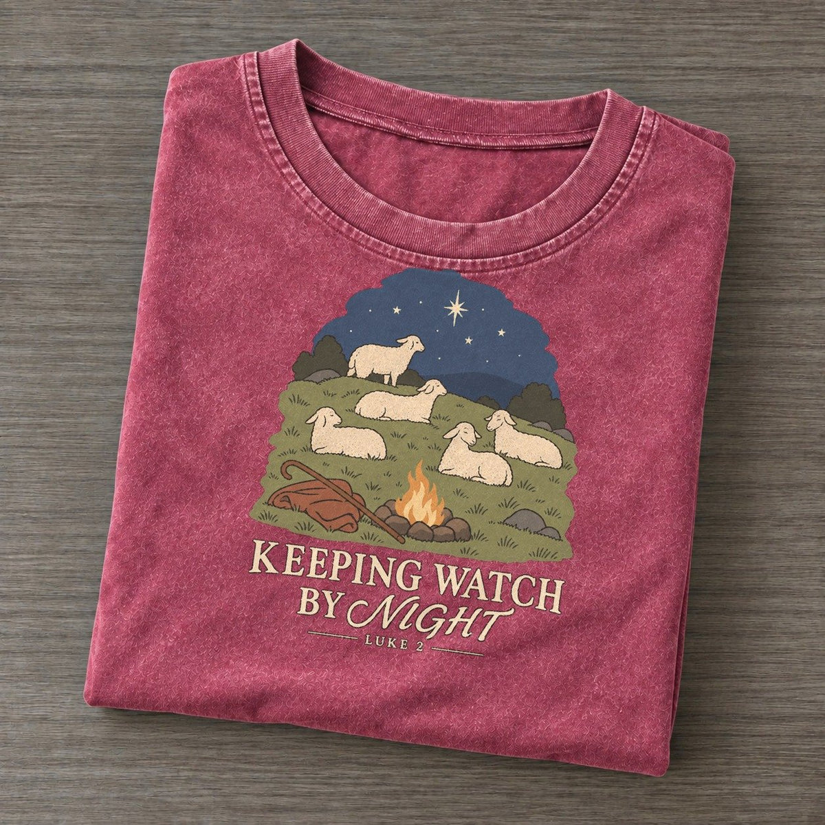 Keeping Watch By Night The Counting Gate Vintage T-shirt – Raspberry