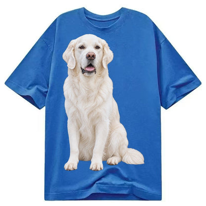 White English Cream Golden Retrievers Classic T-shirt – Blue