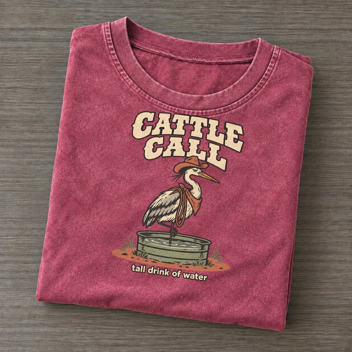 Cattle Call Cowboy Critters Vintage T-shirt – Raspberry