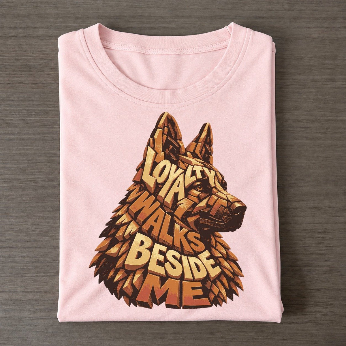 Shepherd Ear Profile Letter Sculpture Classic T-shirt – Pink