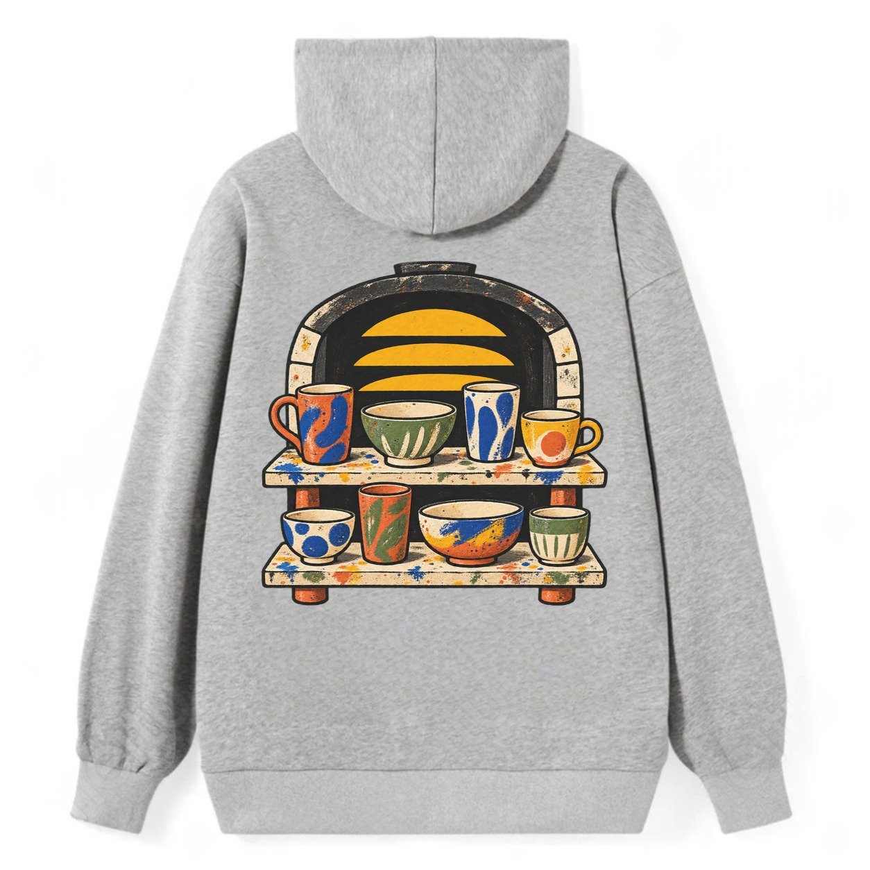 Kiln Shelf Sunrise Clay Color Makers Classic Pullover Hoodie – Grey