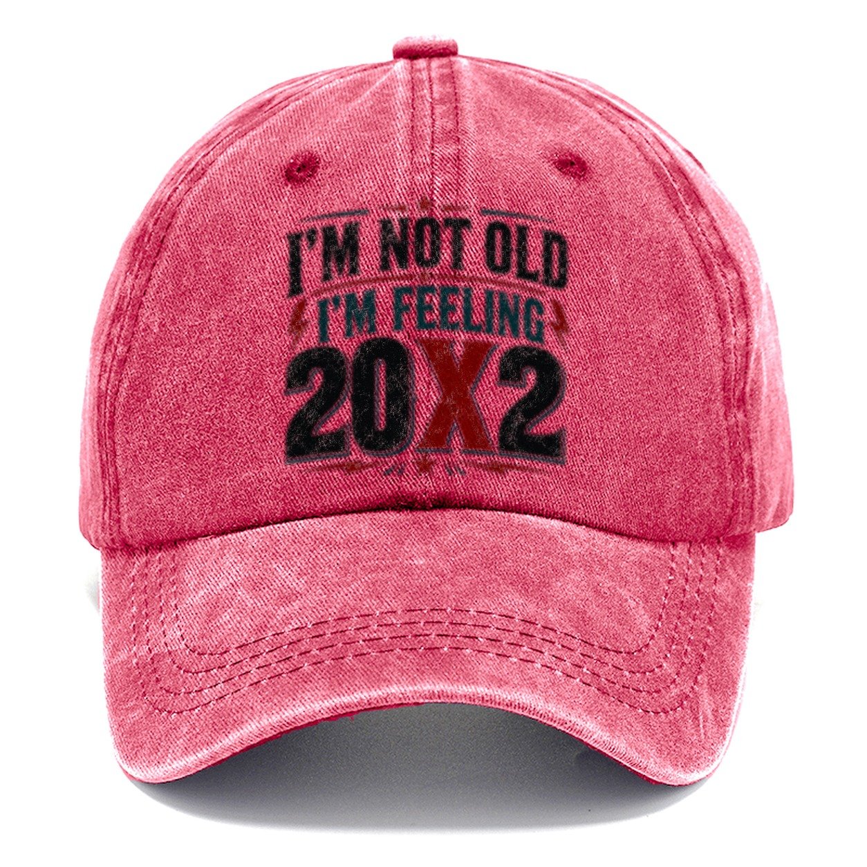 Im Not Old Im Feeling 20x2 Vintage Classic Cap – Pomegranate Blush