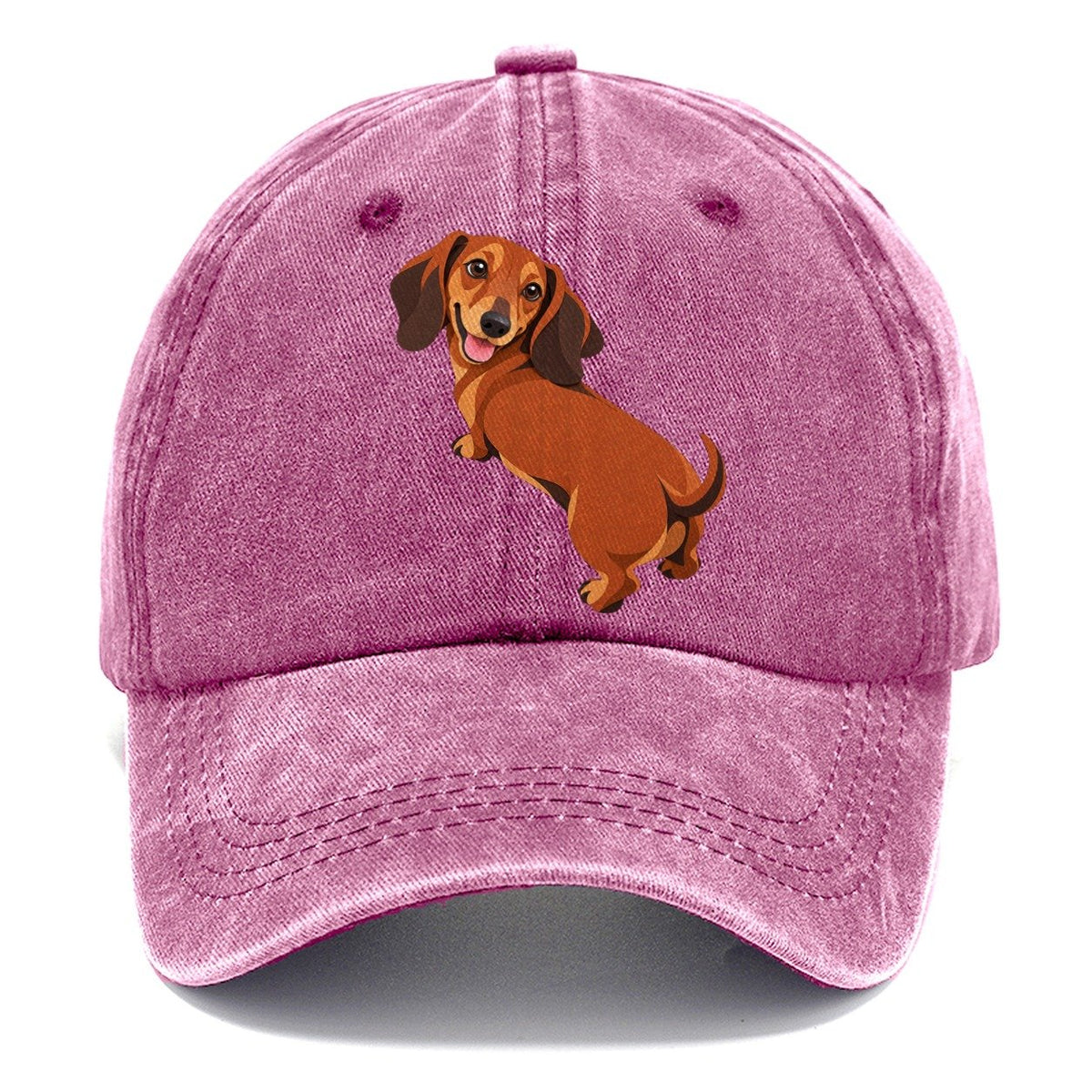 Happy Dachshund Looking Back Classic Cap – Dusty Rose