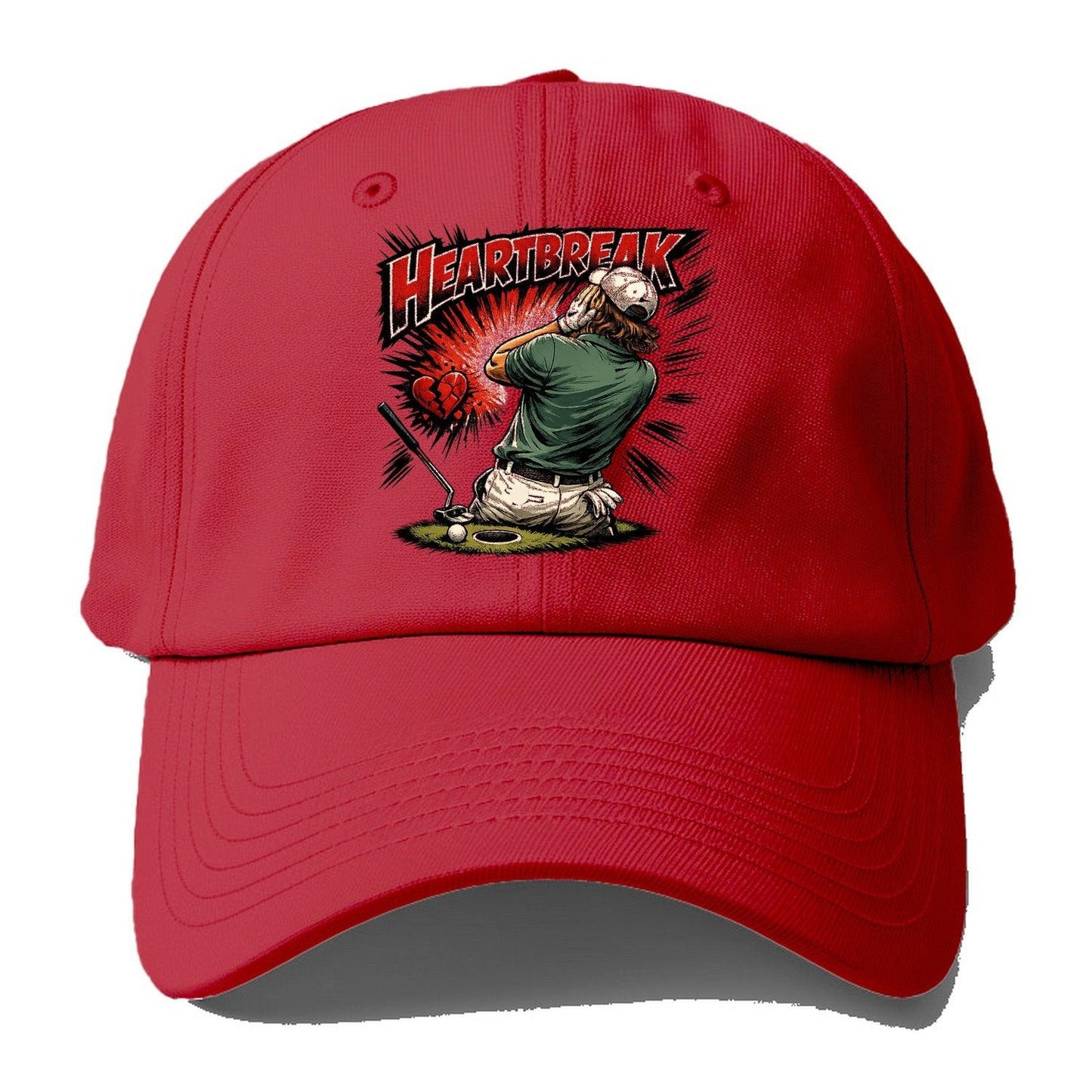 Golf Heartbreak Baseball Cap – Red