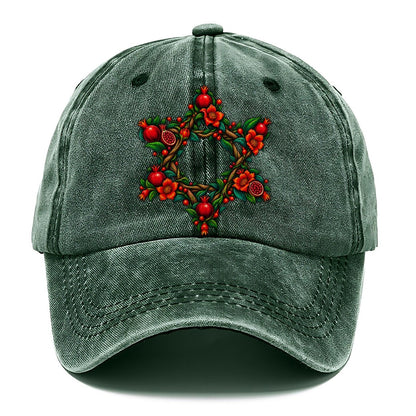 Star Of David Floral Bloom Judaism Heritage Classic Cap – Forest Mist