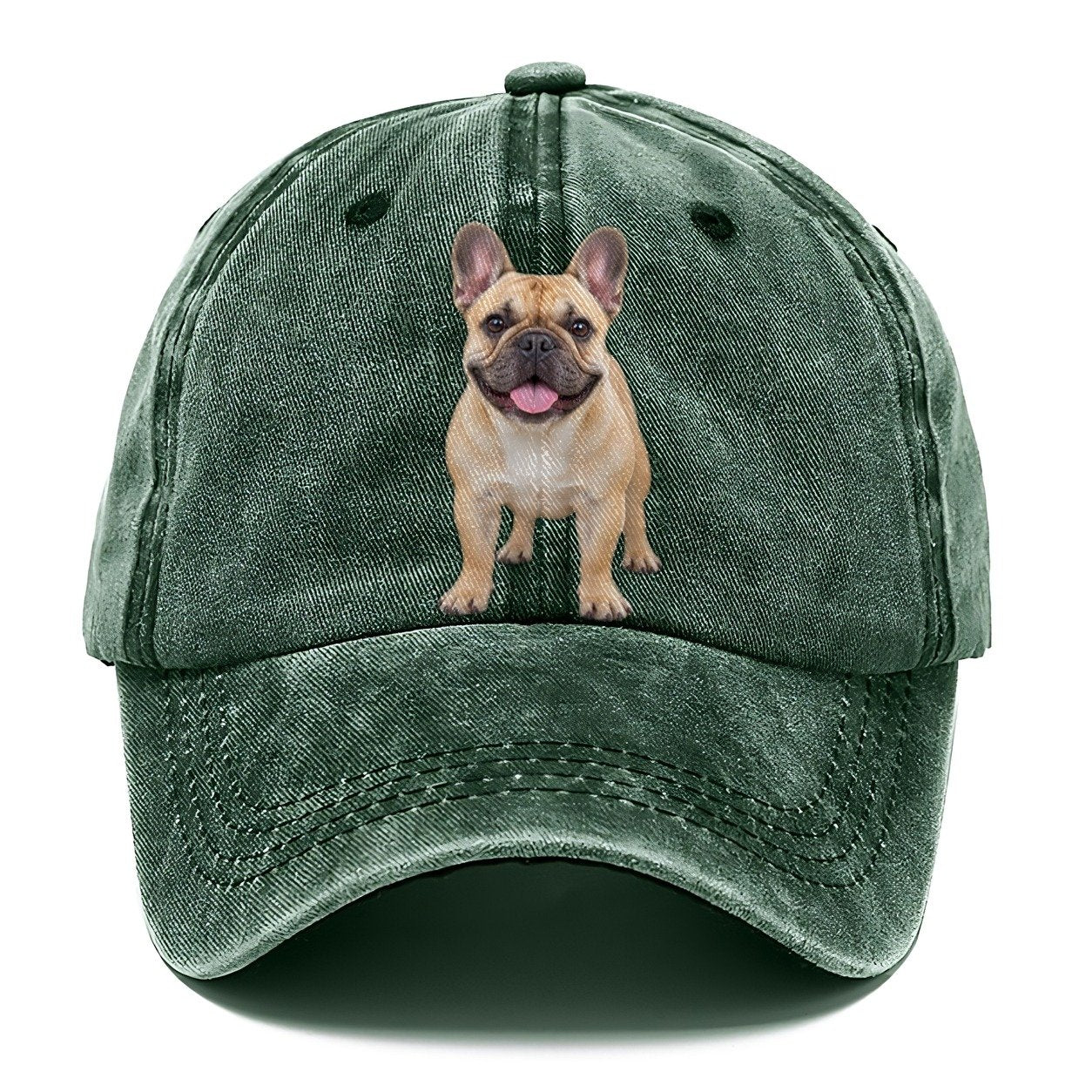 French Bulldog Standing Top Breeds Classic Cap – Forest Mist