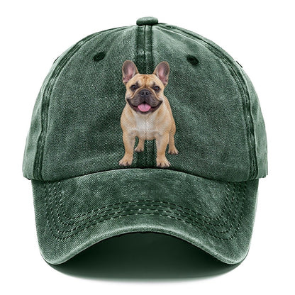 French Bulldog Standing Top Breeds Classic Cap – Forest Mist