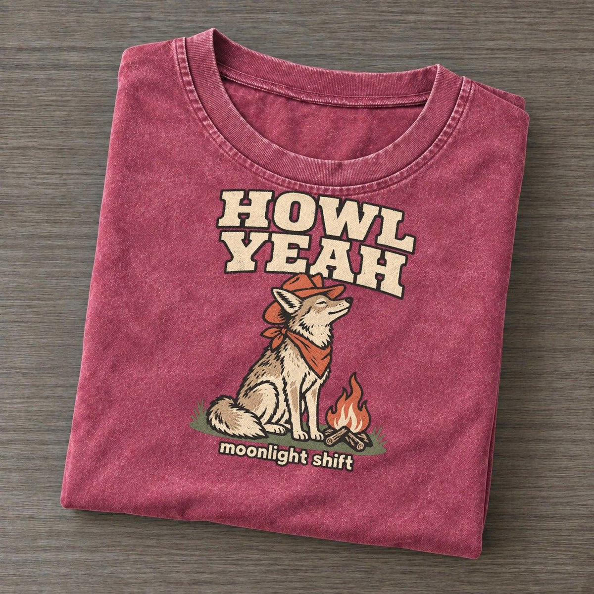 Howl Yeah Cowboy Critters Vintage T-shirt – Raspberry