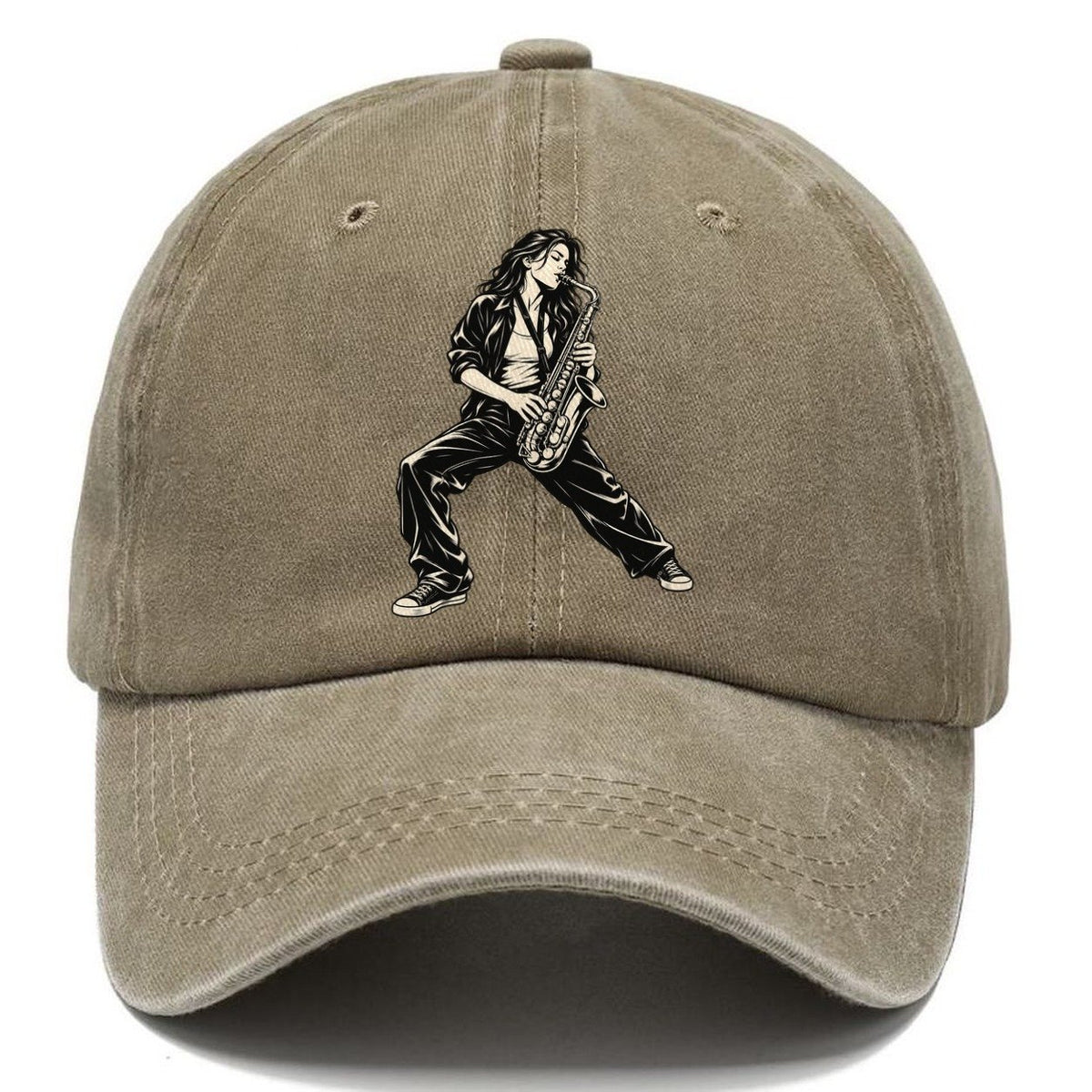 Saxophonist Standing Solo Global Music Ink Figures Classic Cap – Warm Sand