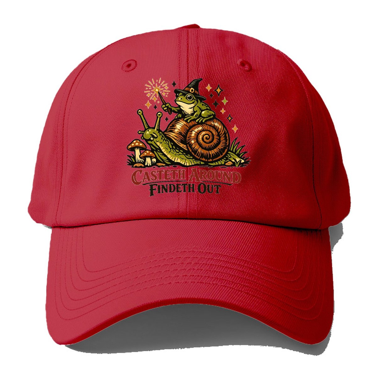 Casteth Around Findeth Out Baseball Cap – Red