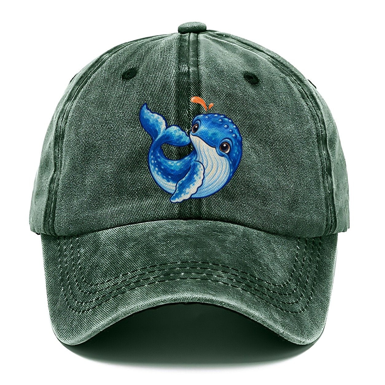 Humpback Whale Tail Curl Sea Sprite Classic Cap – Forest Mist