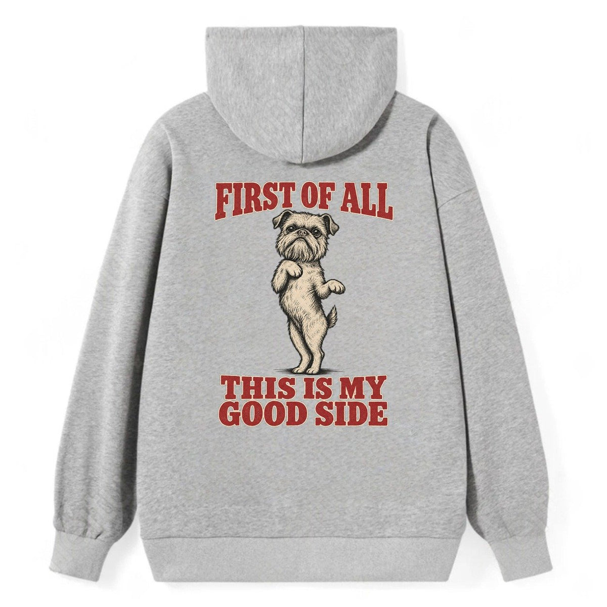 Brussels Griffon Dog Declarations Classic Pullover Hoodie – Grey