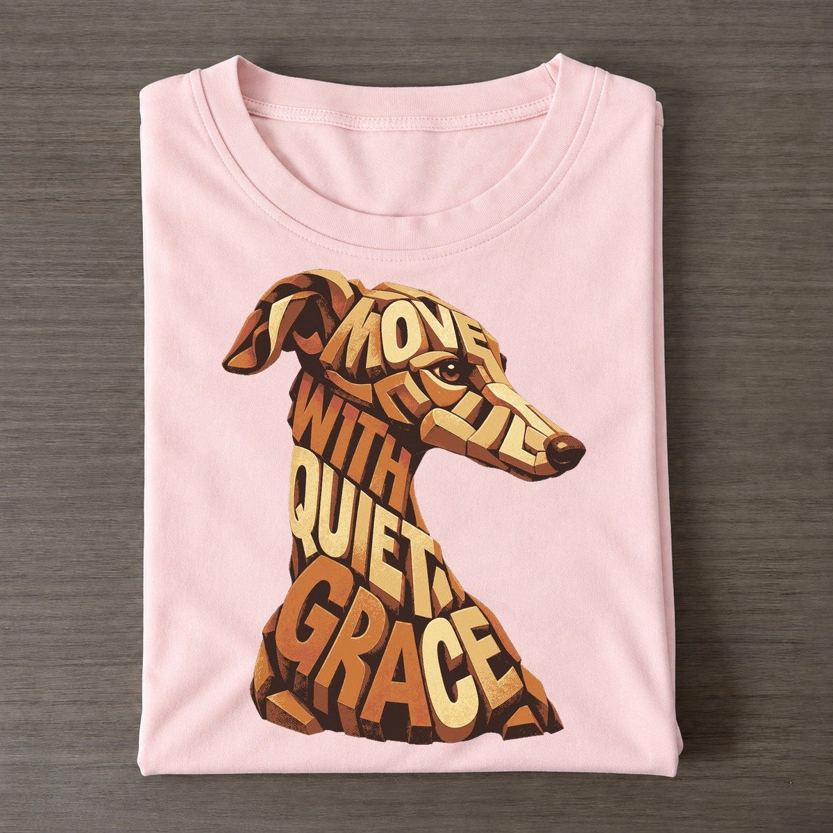 Whippet Long Neck Letter Sculpture Classic T-shirt – Pink