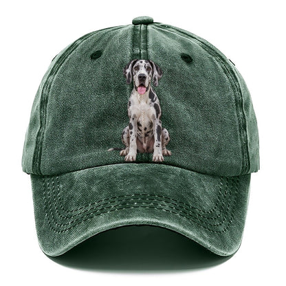 Great Dane Sitting Top Breeds Classic Cap – Forest Mist